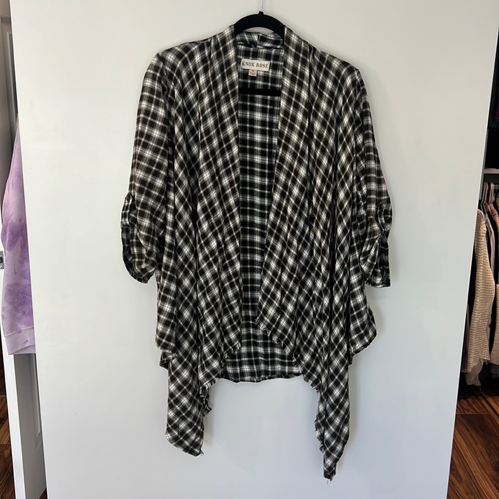 Knox arose flannel cardigan shawl